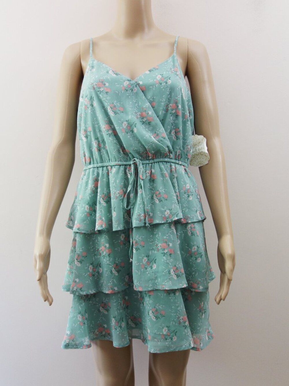 Altar’d State Floral Tiered Mini Dress Sage Floral (XL) NWT! - Picture 2 of 13